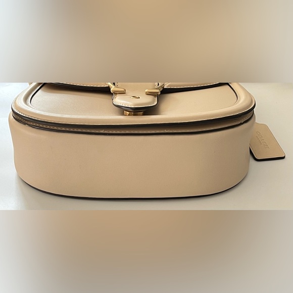 COACH C0749 Ivory/Beige BEAT Saddle Crossbody Glovetanned Leather Bag - Picture 14 of 16